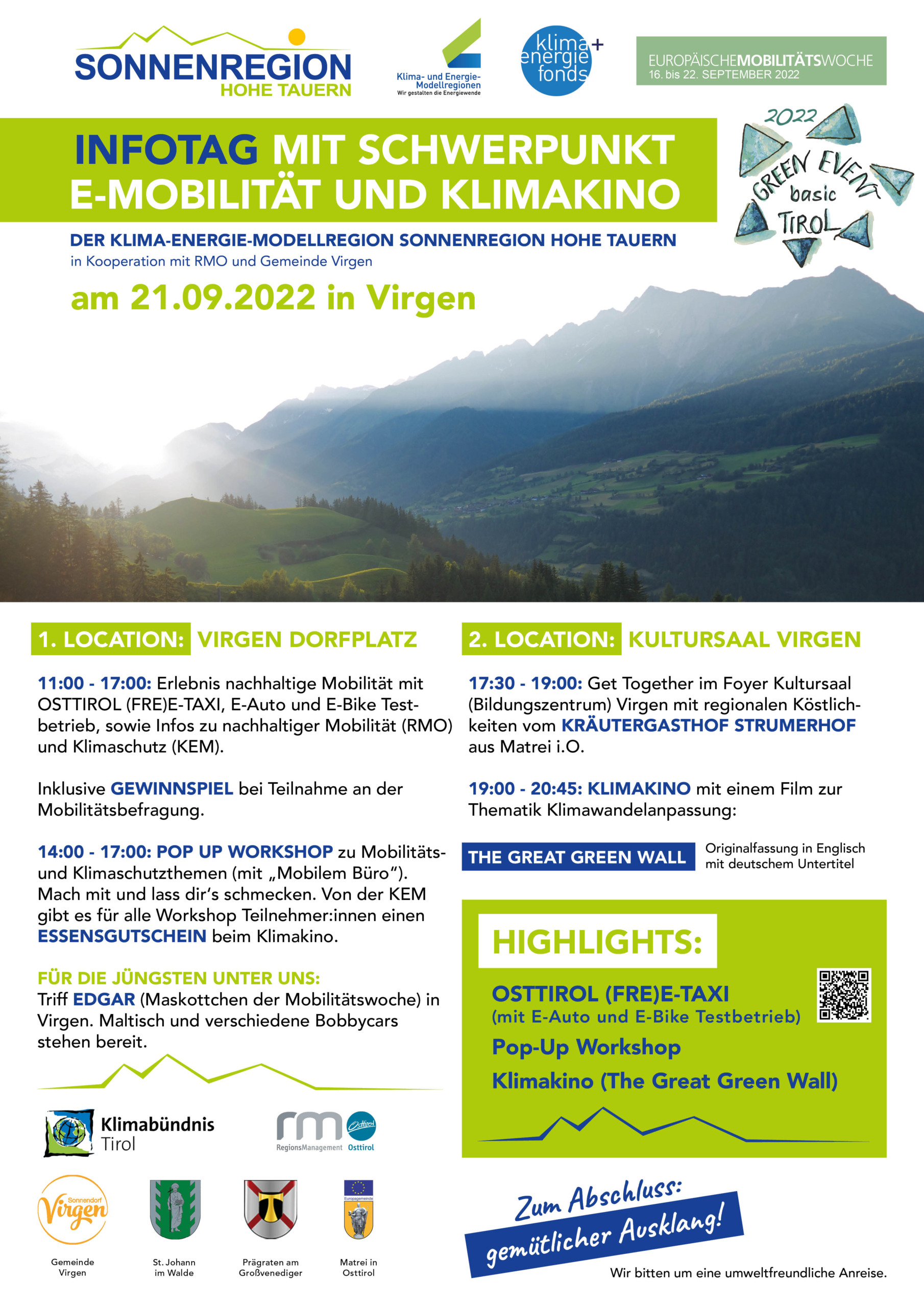 Green Event Basic Tirol: Infotag am 21.09.2022