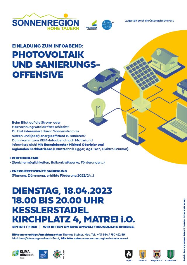Infoabend: Photovoltaik & Sanierungsoffensive | 18.04.2023