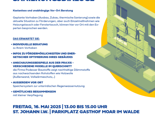 Einladung Sanierungsdialoge: St. Johann im Walde | 16.05.2025